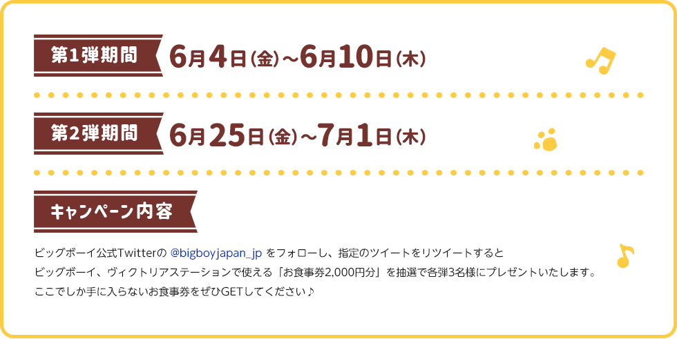 Twitterで当たる! オリジナルデザインお食事券